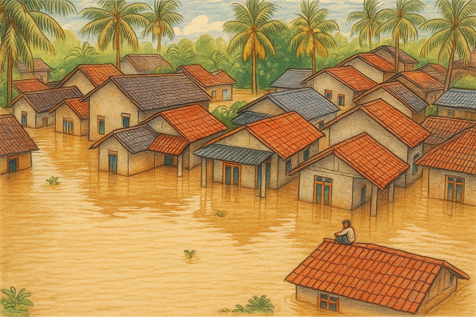  Banjir 1 Meter Rendam Ratusan Rumah di Pangandaran, Akses Warga Terputus