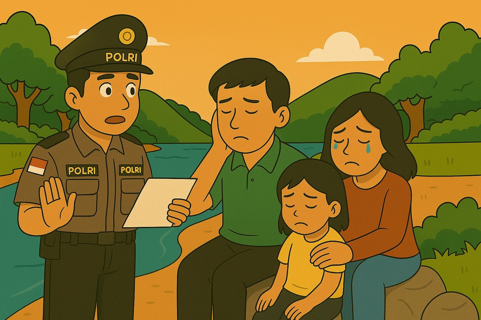 Tangis Keluarga Pecah di Tepi Sungai Cimanuk, Mahasiswa Polindra yang Hilang Belum Ditemukan