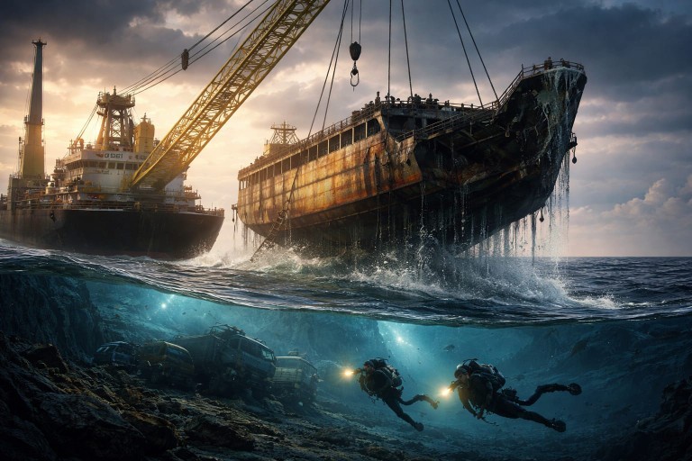 Evakuasi KMP Tunu Pratama Jaya di Selat Bali Maju Pesat, Buritan dan Kamar Mesin Berhasil Diangkat