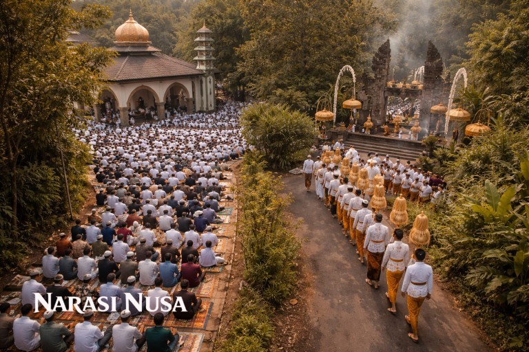 Harmoni Bali Usai Nyepi, Ribuan Warga Muhammadiyah Gelar Shalat Id dengan Khusyuk