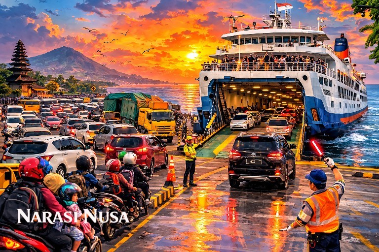 Pelabuhan Ketapang Macet Parah Usai Nyepi, Antrean Kendaraan Capai 1 Km, Bus Terjebak 12 Jam