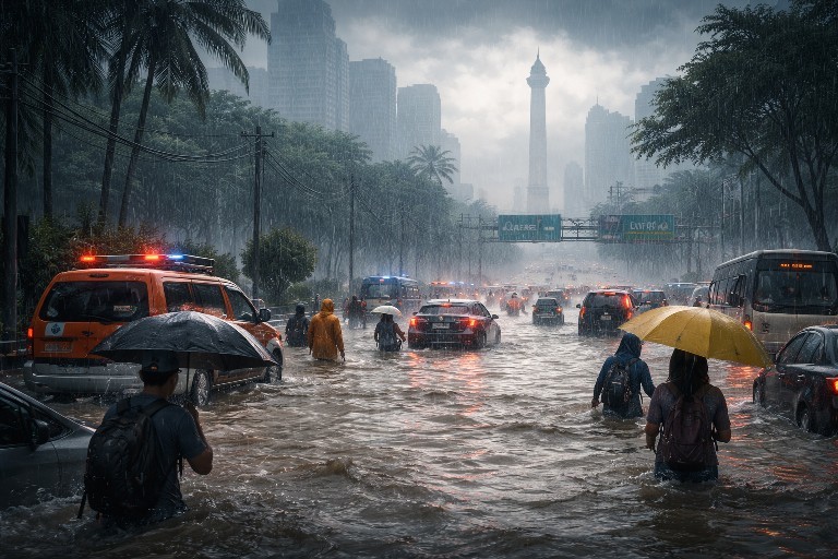 Banjir Jakarta Minggu Pagi Rendam 16 RT dan 10 Ruas Jalan, Terparah di Jakarta Barat