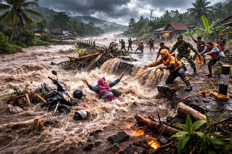 Nekat Melintas Jalan Saat Banjir, Warga Lumajang Tewas Terseret Arus hingga 20 Kilometer
