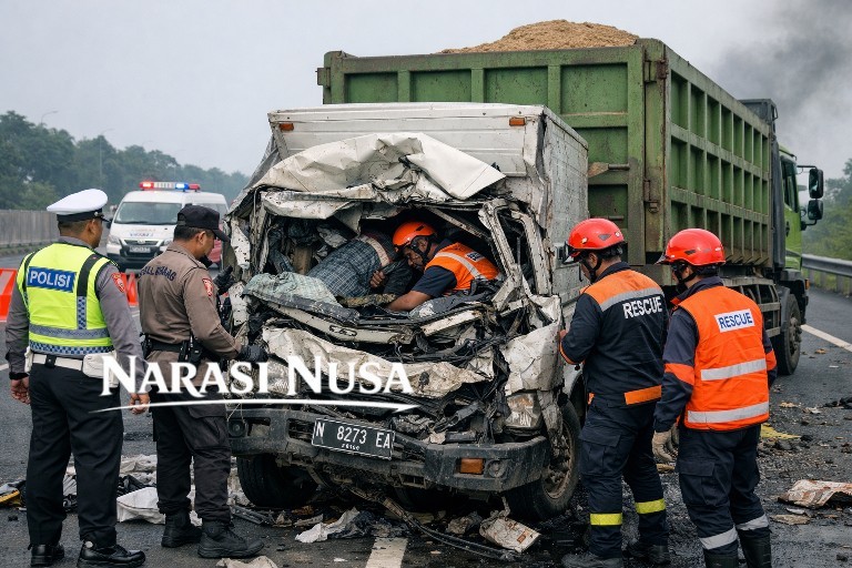 Kecelakaan Maut di Tol Jombang-Mojokerto, Dua Awak Truk Tewas Diduga Sopir Mengantuk