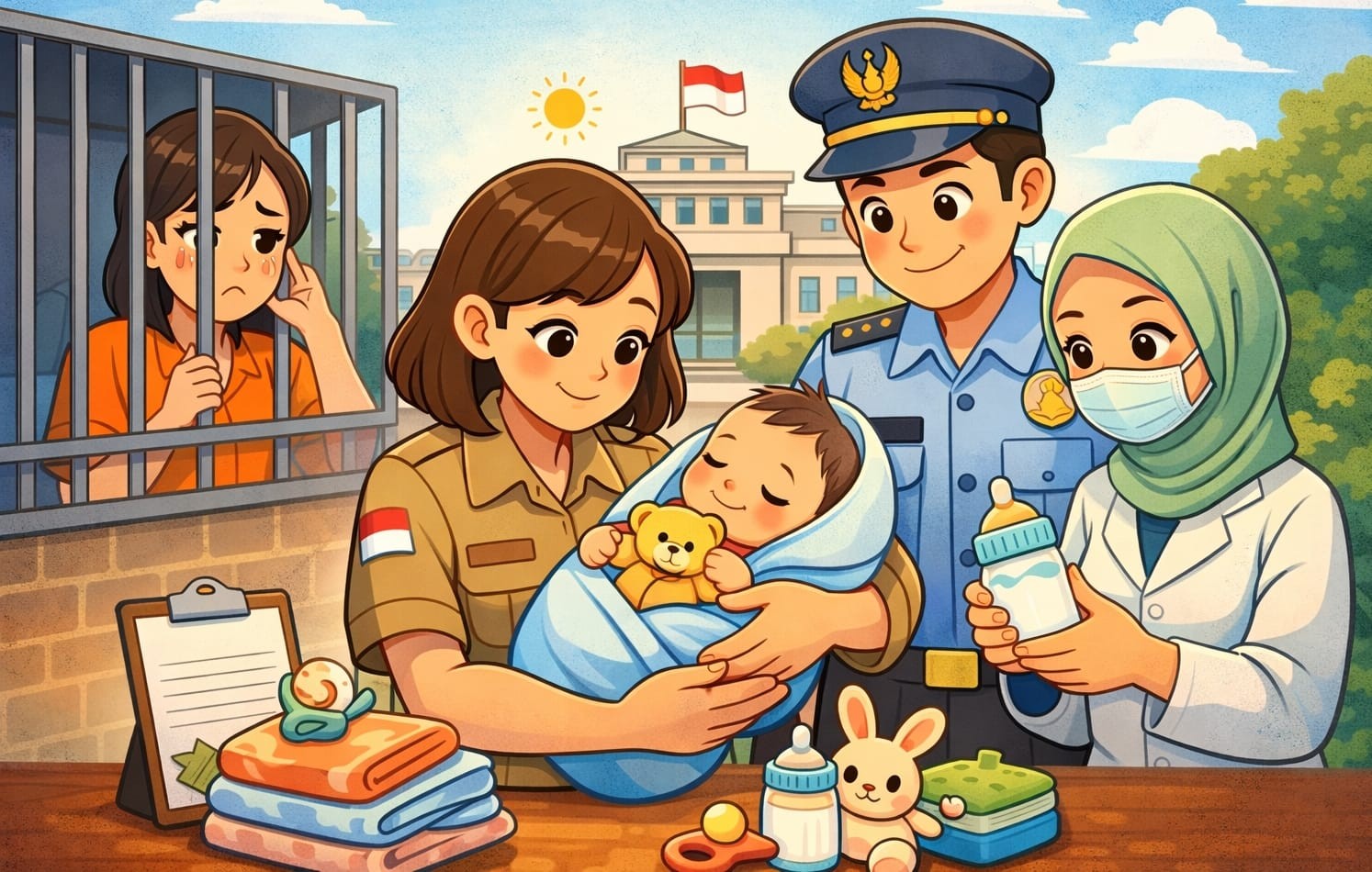 Bayi Berumur 14 hari Diasuh Negara Usai Ibu Warga Binaan Meninggal di Rutan Perempuan Surabaya