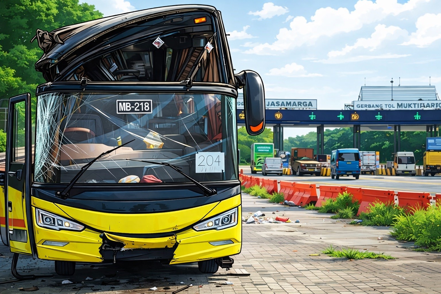 Bus Cahaya Trans Tak Terdaftar dan Tidak Layak Jalan Saat Kecelakaan di Tol Krapyak