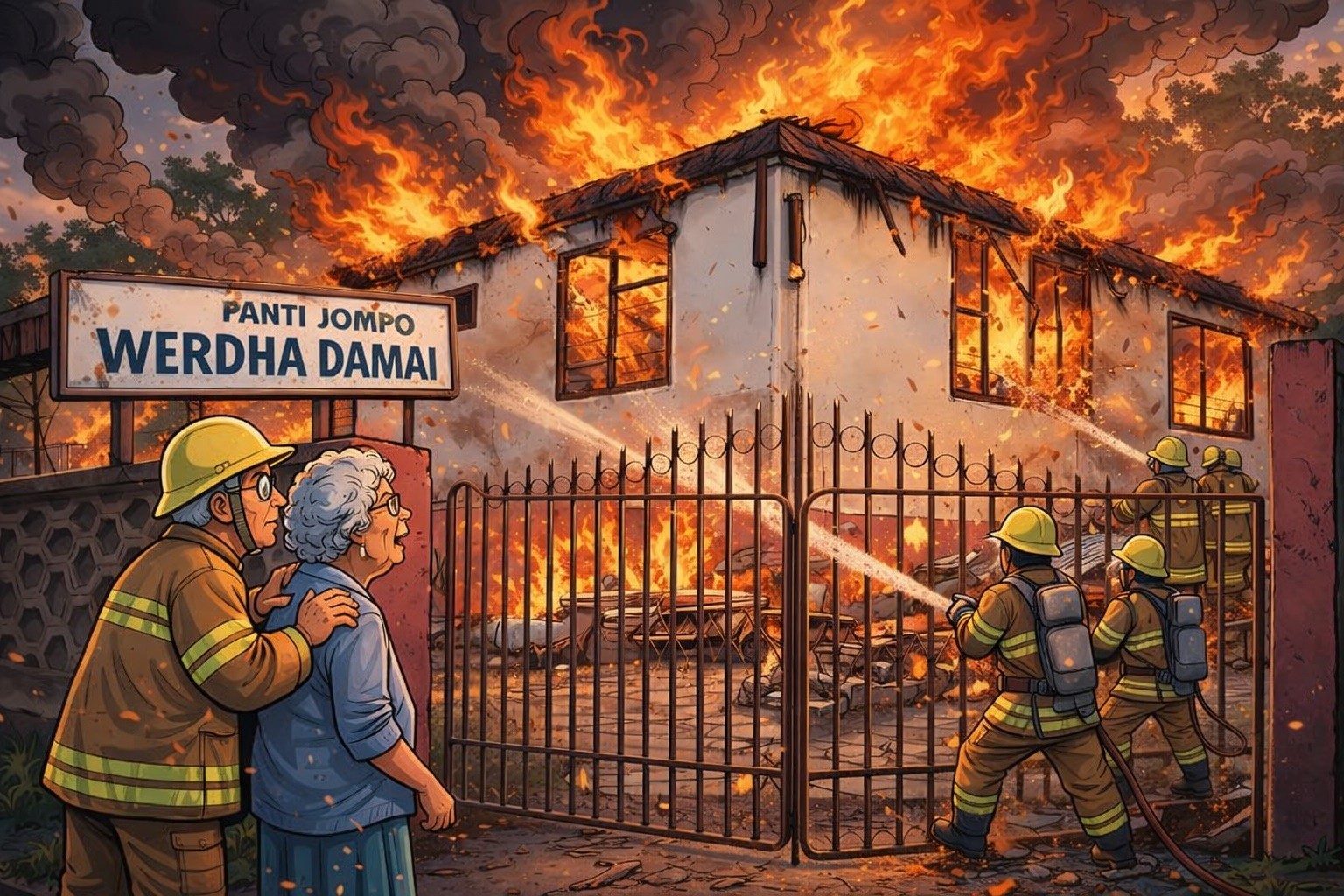 Kebakaran Panti Jompo di Manado, 16 Lansia Meninggal Dunia