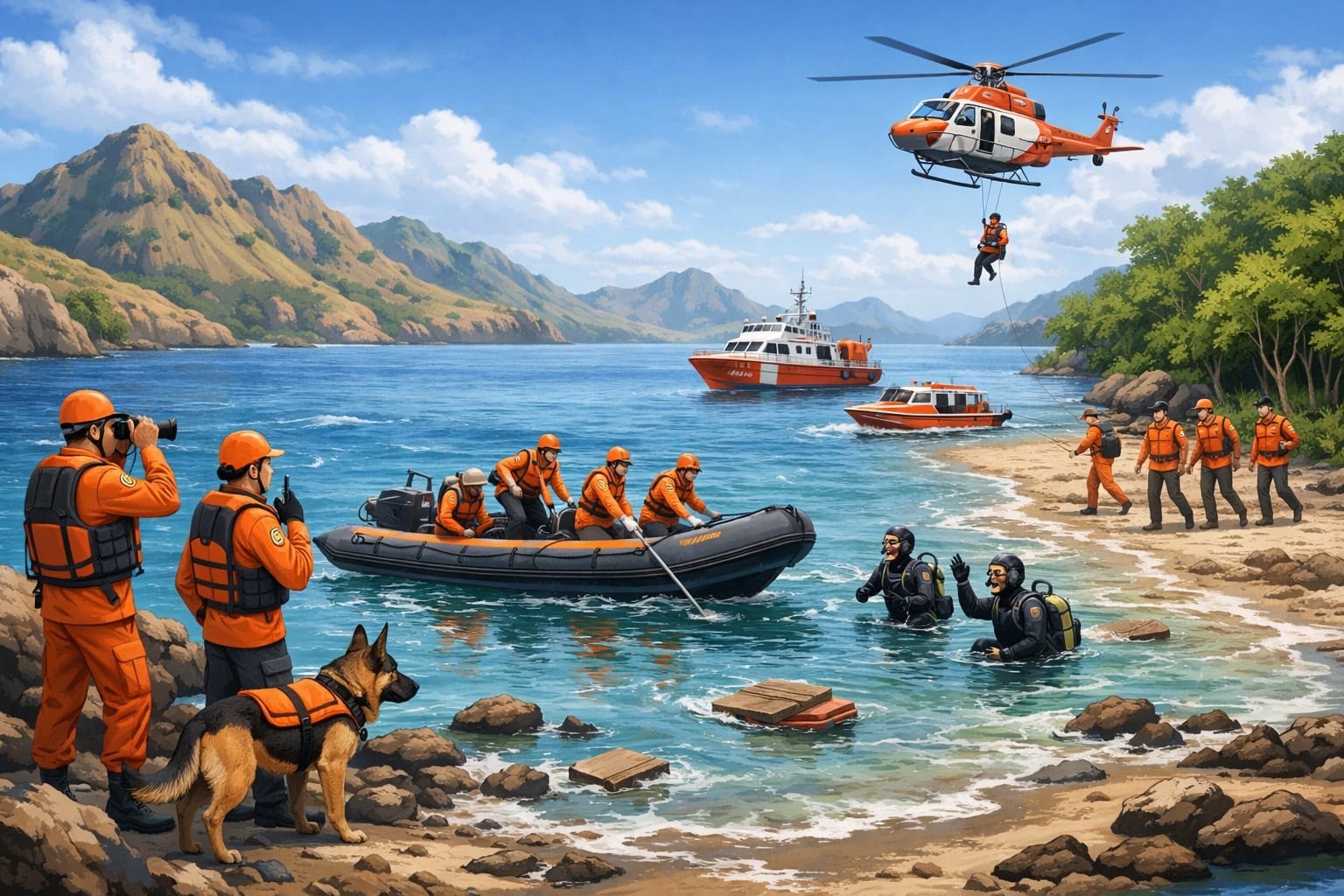 Pencarian Anak Pelatih Valencia yang Hilang di TN Komodo Diperpanjang, Basarnas Tambah Personel