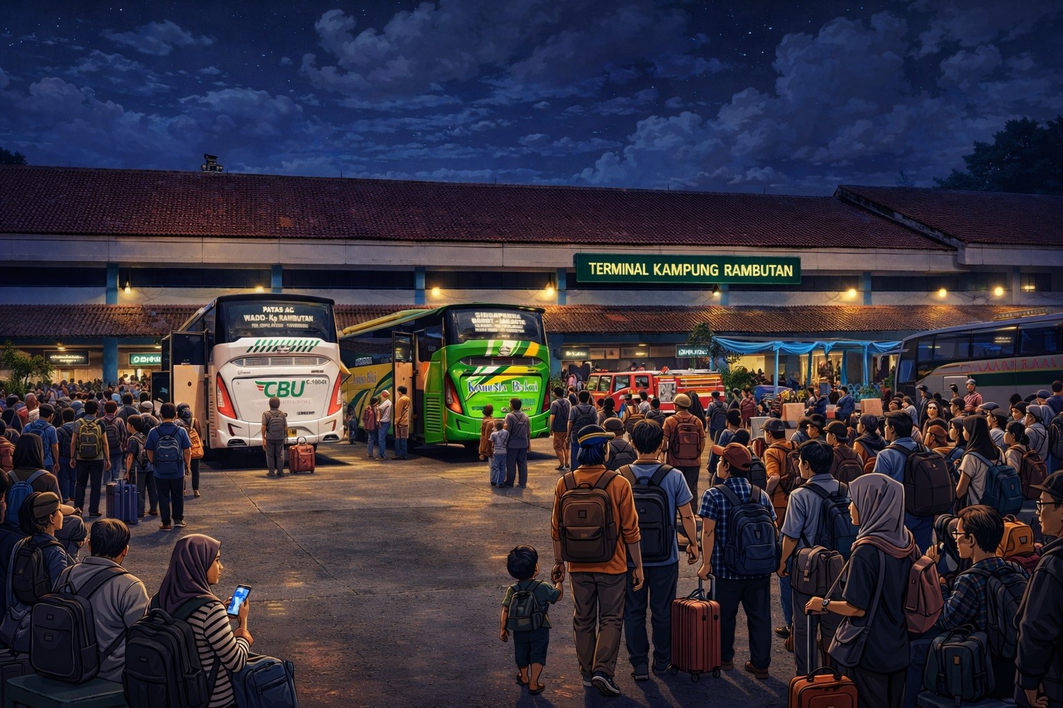 Arus Balik Nataru, Terminal Kampung Rambutan Pastikan Transportasi Malam Tetap Tersedia